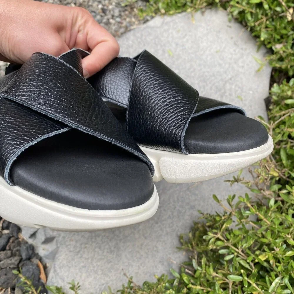 Daily Practice by Anthropologie Fisherman Sandals Size 36 US 6 $148 Black White